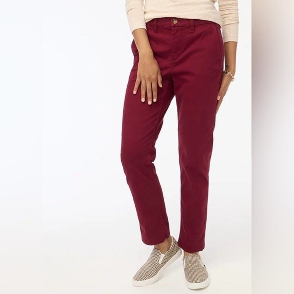 J. Crew Women's Cropped Pants in Deep Wine Red